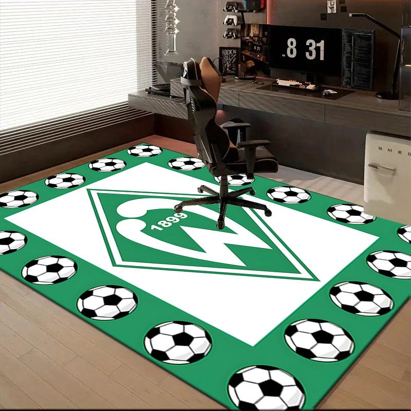 Green Werder Symbol Rug for Living Room, Game Rooms, Office, Bedroom, Office Floor Mat Playful Design, fan gifts Christmas decor