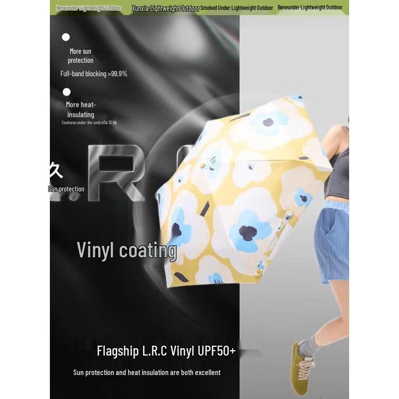 Beneunder BM526 UV Protection 5-Fold Floral Sun/Rain Umbrella