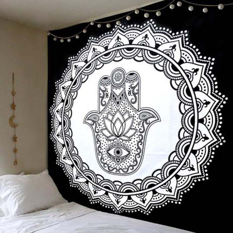 150x150cm Mandala Print Tapestry Wall Hanging Carpet Throw Yoga Beach Mat Blanket Large Sleeping Pad Wall Art Tapestry Decor