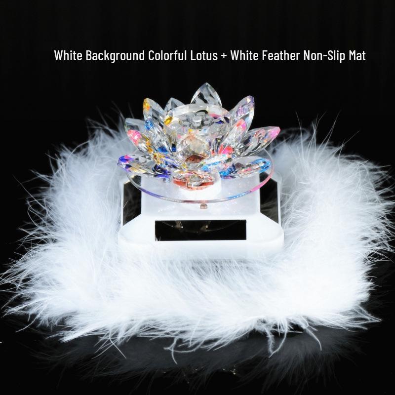 Solar-Powered Rotating Lotus Car Perfume Ornament