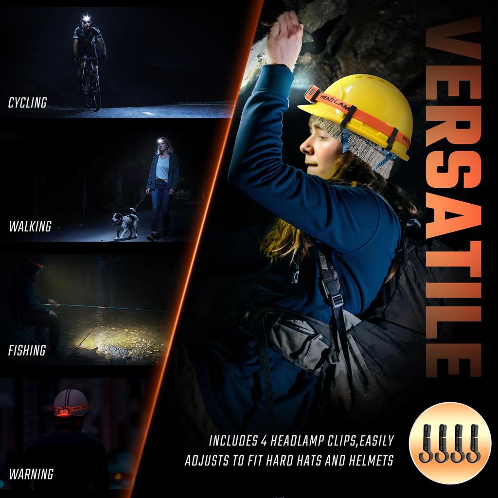 DARKBEAM LED High USB Dual Light Motion Red Warning for Camping and Car Headlights, Brightness, Rechargeable, Sources, Sensor, Light, Waterproof,