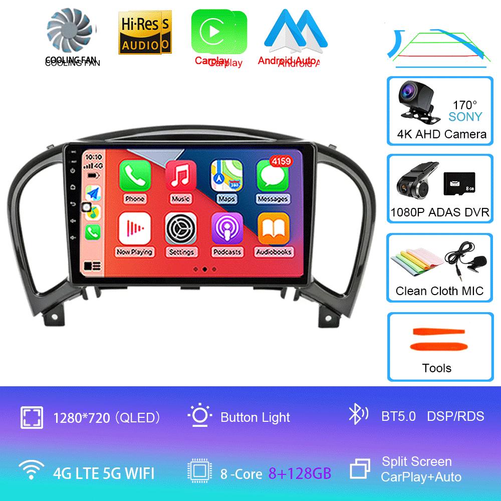 Android 14 Video Player Carplay Auto For Nissan Juke YF15 2010 - 2014 Multimedia Car Radio WIFi+4G DSP 2 DIN Touch Screen