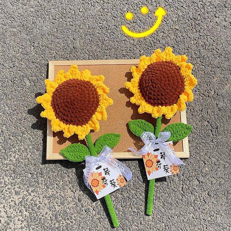 Handgemachtes Garn Häkeln Rote Rose DIY Stricken Sonnenblume Kreatives Geburtstagsgeschenk Valentinstag Heiratsantrag Geschenk Großer Rosenzweig