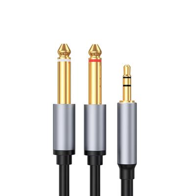 Zu Audio-Konvertierungskabel, Konvertierung Stereo-Mini-Stecker 2, Verteilungskabel, Stecker auf Stecker, HIFI-Klangqualität, vergoldeter Stecker, geeignet für 6,35 mm²