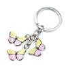 Bunter Emaille-Schmetterlings-Schlüsselanhänger aus Zinklegierung, Anhänger, Insekten, Basteln, Autoschlüssel, Damentaschen-Accessoires, Schmuck, Geschenke, Mode-Schlüsselring