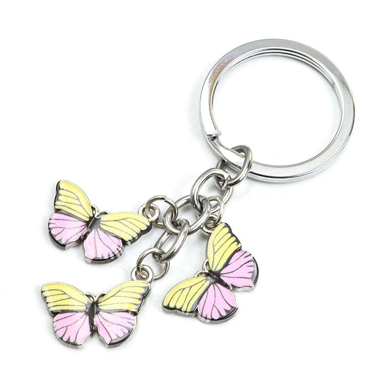 Colorful Enamel Butterfly Keychain Zinc Alloy Pendants Insects Craft Car Key Women Bag Accessories Jewelry Gifts Fashion Keyring