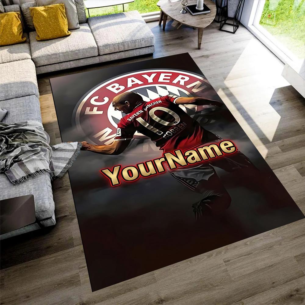 Bayern Munich Customized Name Floor Rug Office Rug Design for Bedrooms Hallway Living Rooms Study room Anti-slip Rug Decorate Offices