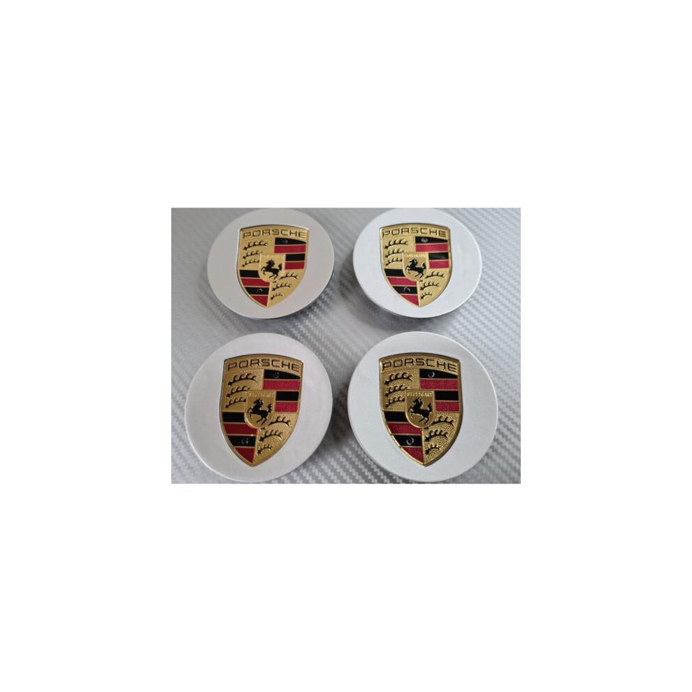 4 Stück Porsche Felgenmitdeckel 76mm Silber