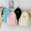 Schoolbag, College Student Backpack, Middle School Laptop Bag, Korean Style Minimalist Girl's Bow School Bag, Large Capacity Backpack for Women