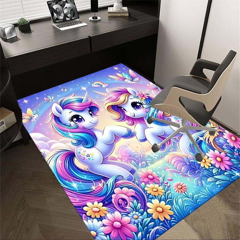 

1PC Unicorn Fantasy Anti-slip carpet, suitable for Office, bedroomand playrooms. It can also be used as a sofa footrest cover-R81 60cm by 90cm