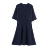 Popular Spring New Temperament Elegant Wind Bubble Short Sleeve Thread Knitted Short Dress