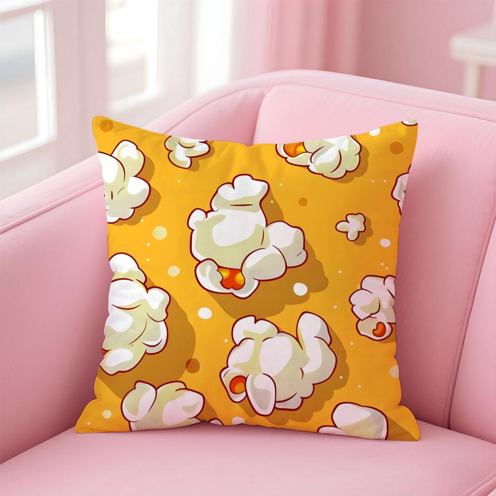 Modische Food Art Muster Kissenbezug Kissenhülle Weicher Freundlicher Stoff Verdeckter Reißverschluss