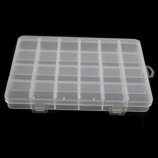 Fishing Tackle Box with Hook 24 Compartments Transparent Multifunctional Empty Storage Box Portable Lure Bait Stationery Container Jewelry Organizer