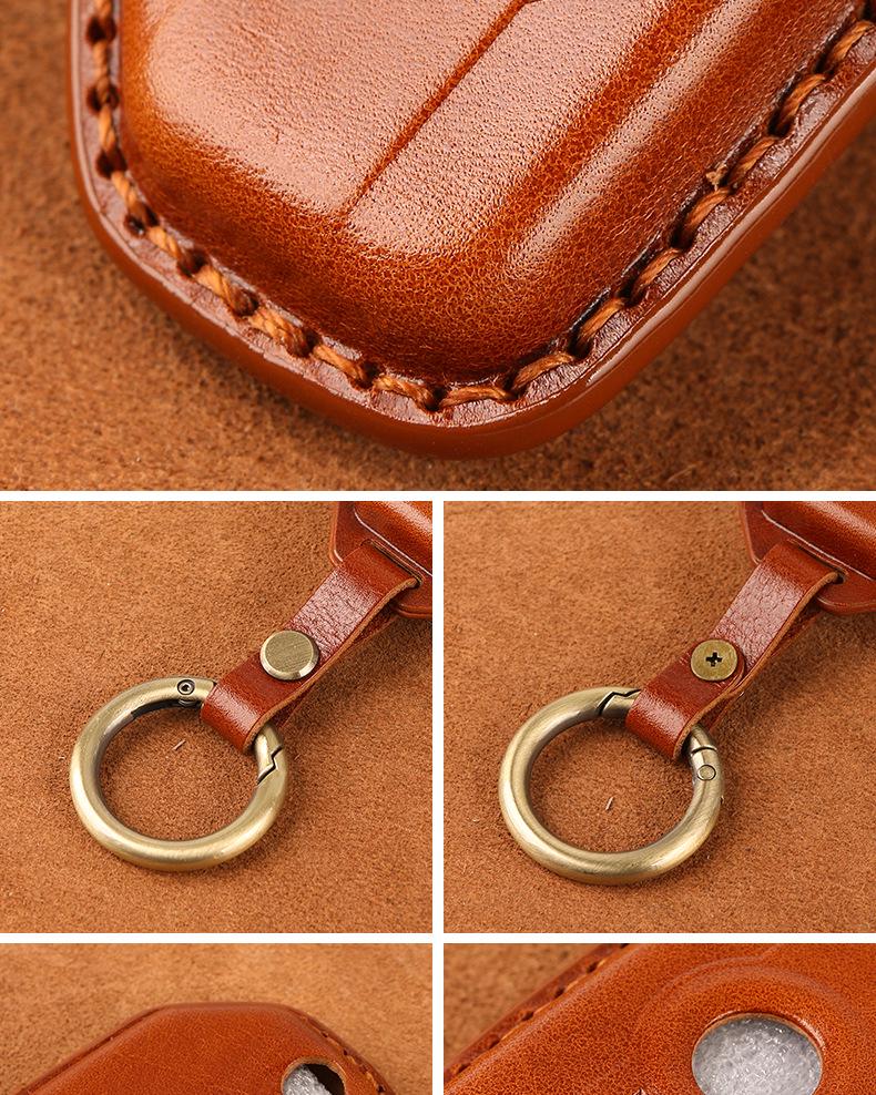 BMW Motorcycle Key Case for R1250GS ADV, C400GT, and 750GT - Cowhide Leather Key Bag with Buckle
