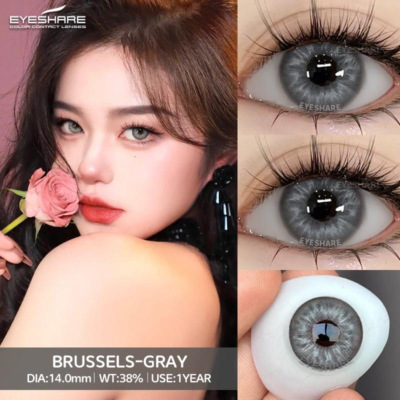 Eyeshare Seine Color Contact Lens Small Size 1 Pair Natural Black Lens Brown Lenses for Eyes Yearly Beauty Cosmetic