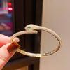 Gold-Plated Zircon Snake Bangle: Elegant, High-End Fashion Jewelry for Women