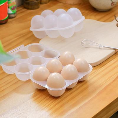 Portahuevos Contenedor de Almacenamiento para 6 Huevos con Asa Fija Caja de Almacenamiento de Huevos de Plástico Transportadores de Huevos para Camping al Aire Libre