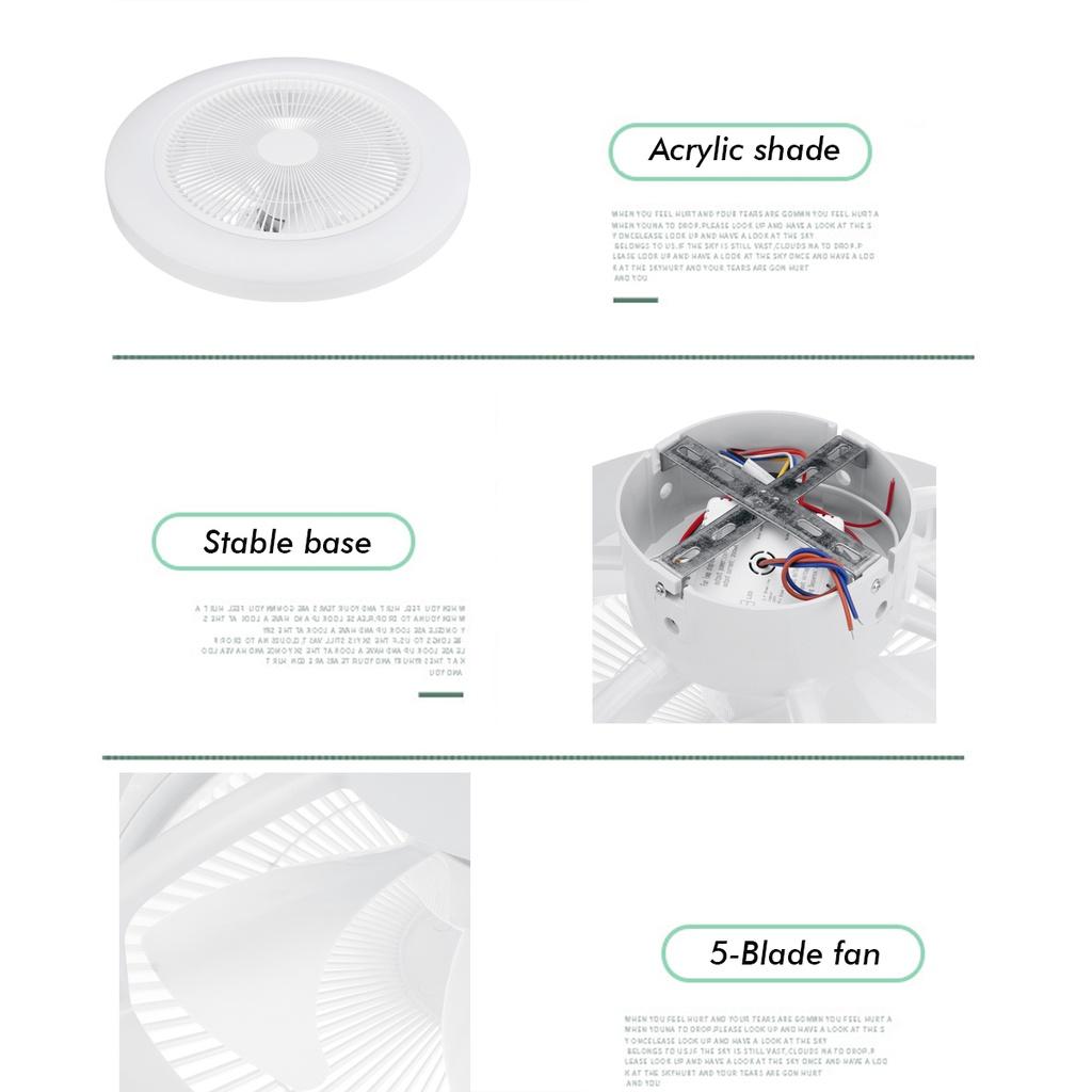3 Modi, 36 W, dimmbare LED-Deckenventilatorleuchte, geräuscharme Deckenleuchte mit Ventilator-APP und ferngesteuerten Ventilatorlampen