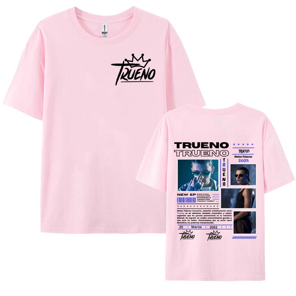 Rappeur Trueno Mateo Palacios Tournée d'Album 2025 Merchandising T-shirts Hommes Femmes 100% Coton T-shirts Hip Hop Décontracté Été T-shirt Pop Art