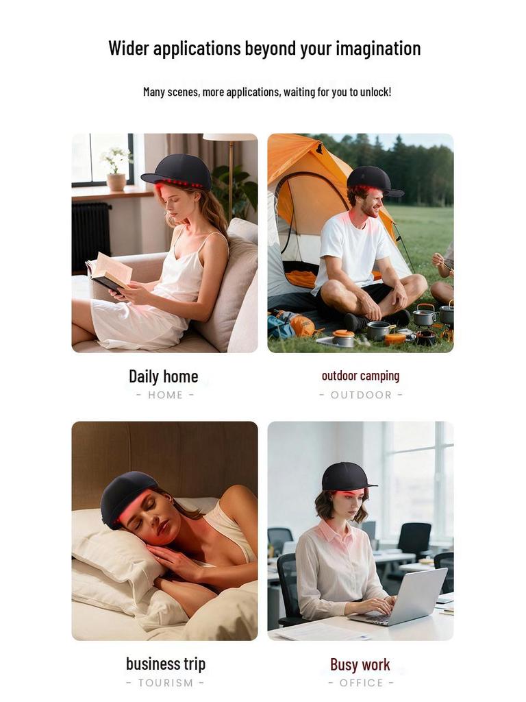 Infrared Hair Growth Cap with 180 LEDs for Scalp Nourishment