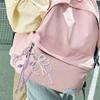 Lovely Heart Keychain Bows Keyring Braided Rope Bag Charm Bag Pendant Ornaments Car Keychain Decorations
