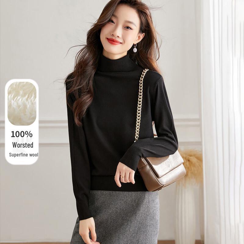 

Srcr Women s 100% Fine Wool Turtleneck Sweater XL