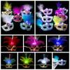 Hollow Out LED Glowing Mask Party Supplies Venice Masquerade Masks Feather Butterfly Mask  Party