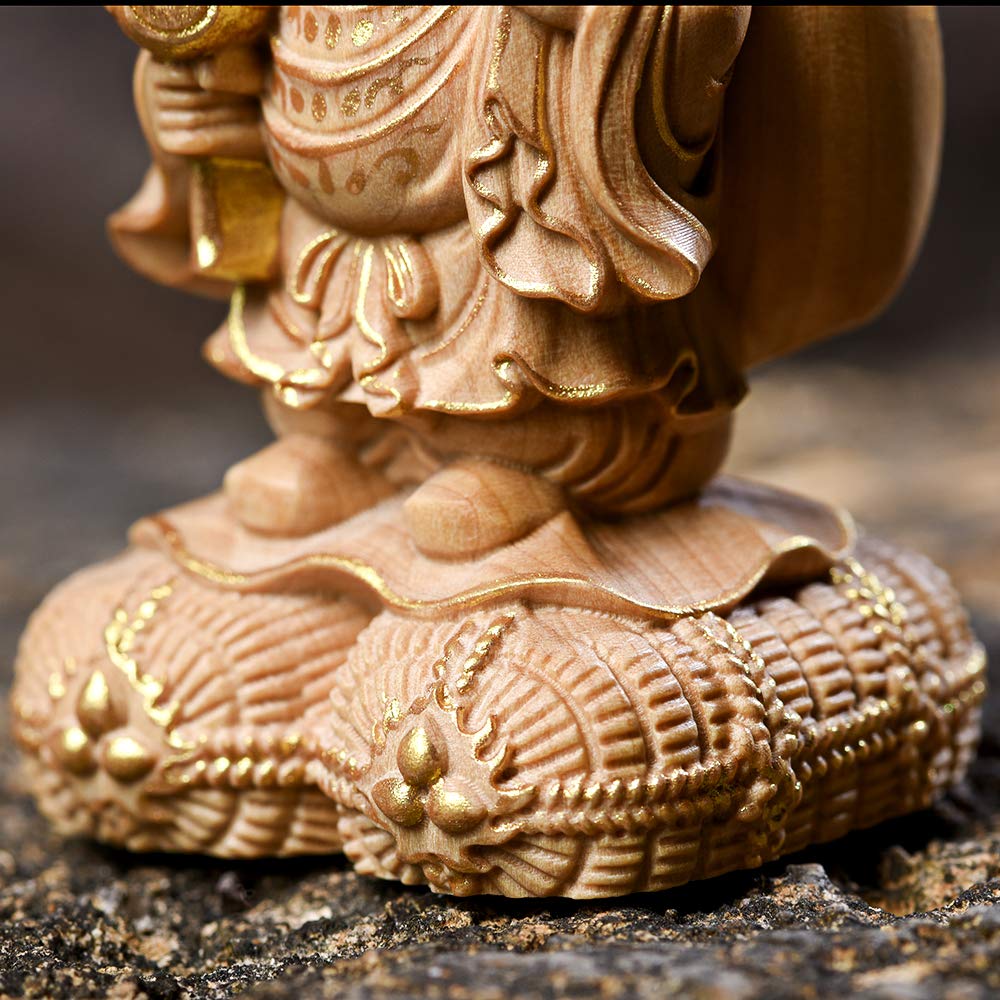 Hanro Art Sculpture Buddha Statue, Daikokuten, One of the Seven Lucky Gods, Brings Good Fortune (6cm high x 3.5cm wide x 3cm deep), Promotes Business