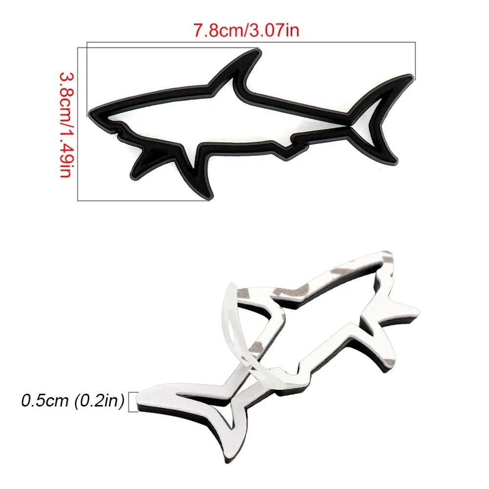 1Pcs 3D Metal Hollow Fish Shark Emblem Badge Decals for Car Motorcycle Computer Decals Car Styling Sticker Car Accessories