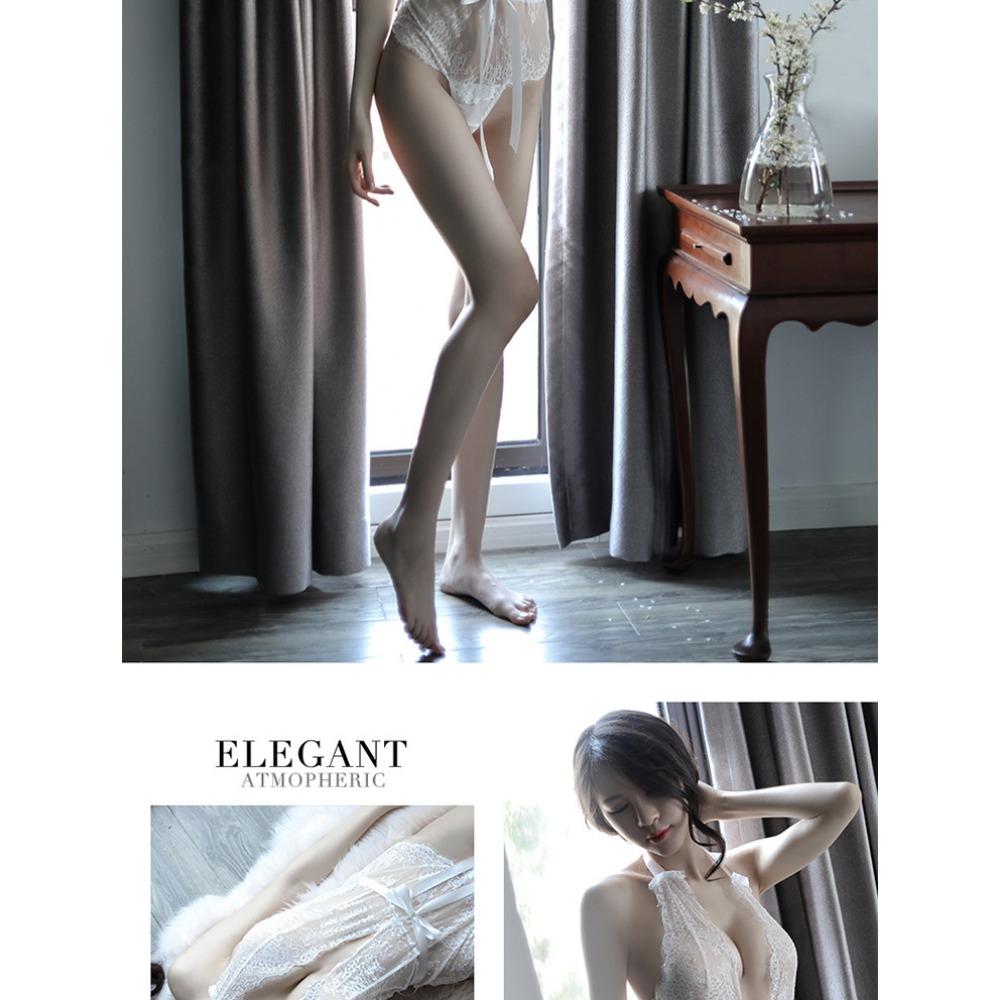Pajamas Sexy Sexy Lingerie Small Breasts Female Temptation Open Buttocks Open Crotch Perspective Lace Qqny Onesie Wholesale
