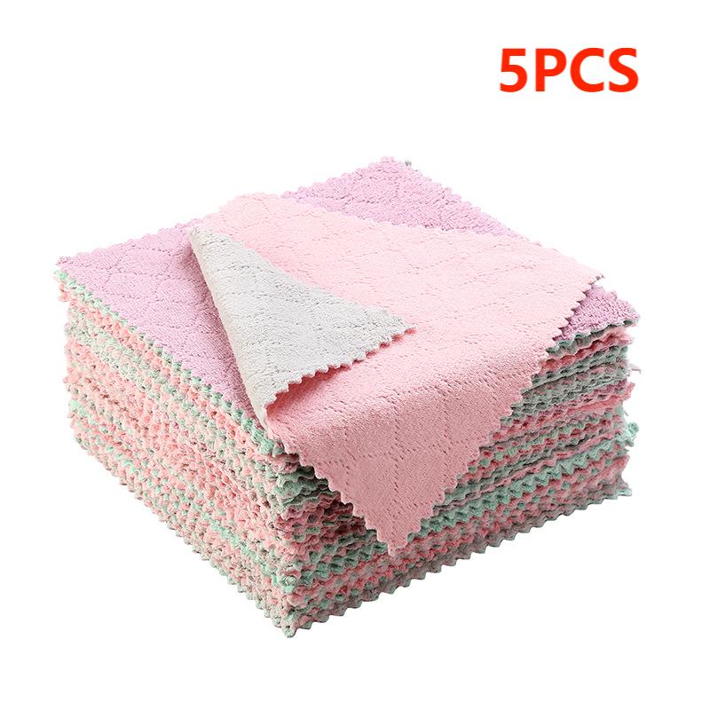 Kuchyňská utěrka 10PCS oboustranná utěrka na nádobí je nemastná drátěnka na čištění Super absorpční čisticí utěrka z mikrovlákna