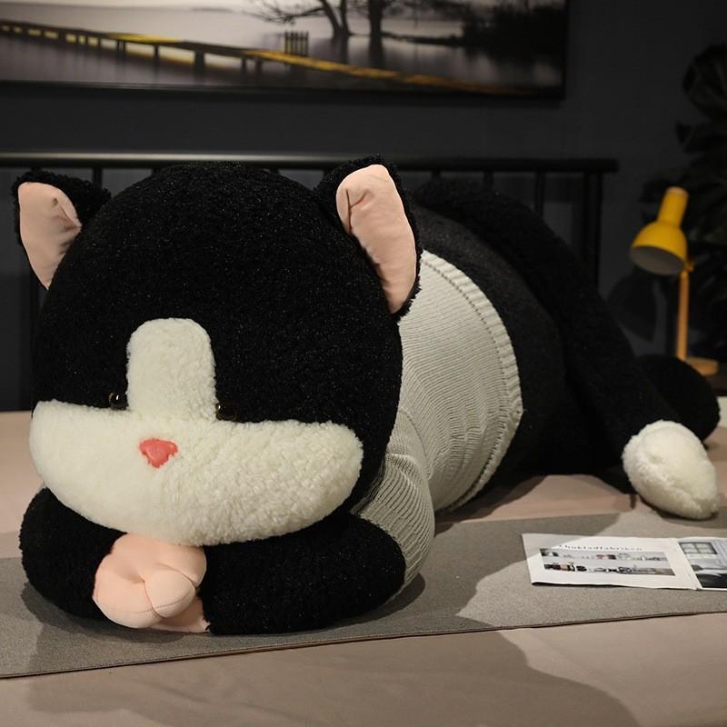 Wear Lying Sweater Cat Plush Toy Stuffed Animal Doll Cartoon Gift Decoration