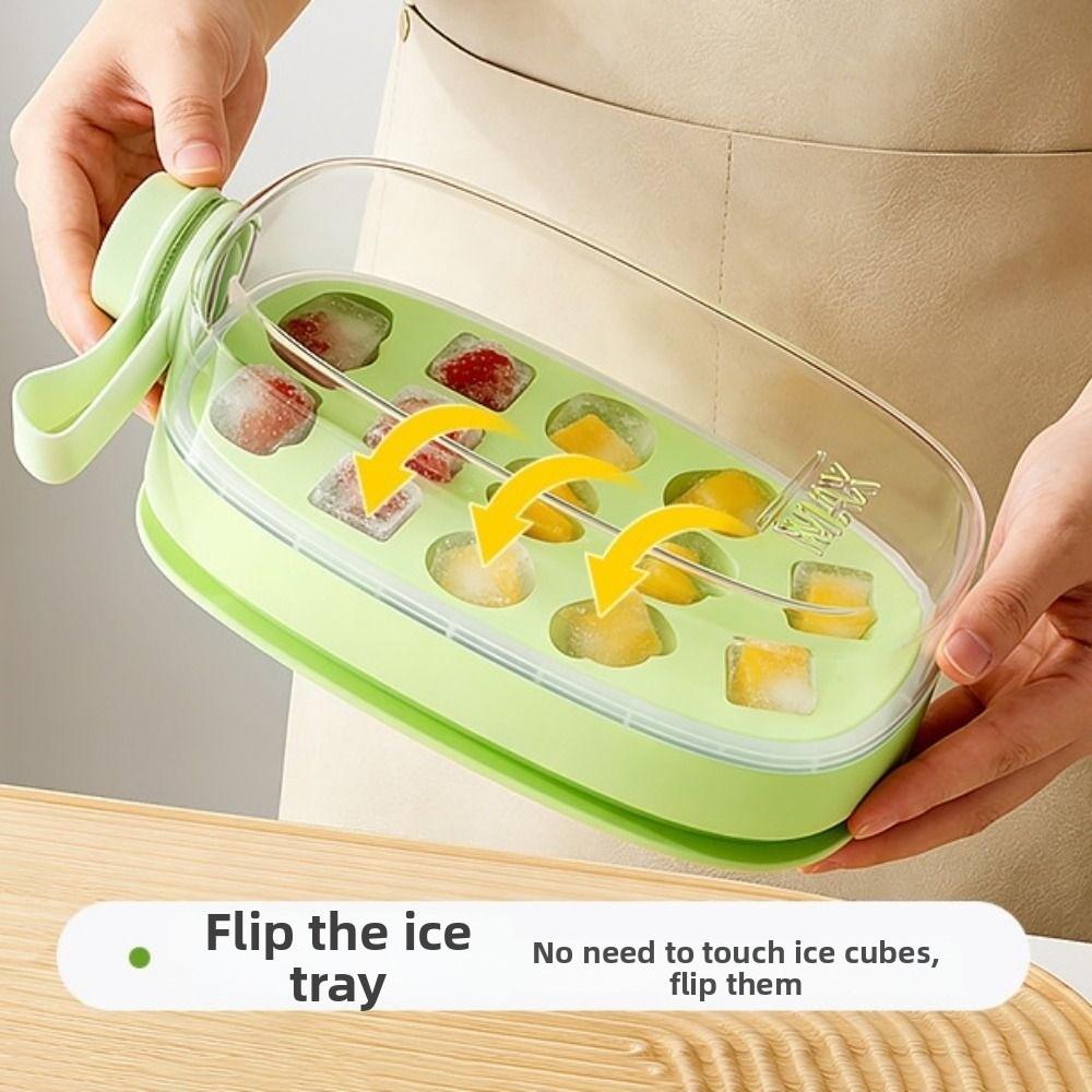 DIY 2 in 1 Ice Cube Water Bottle Reusable Touch-free Ice Cube Kettle Creative Portable Ice Mould Tray Travel