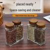 100ml Square Glass Seasoning Jar with Bamboo Lid