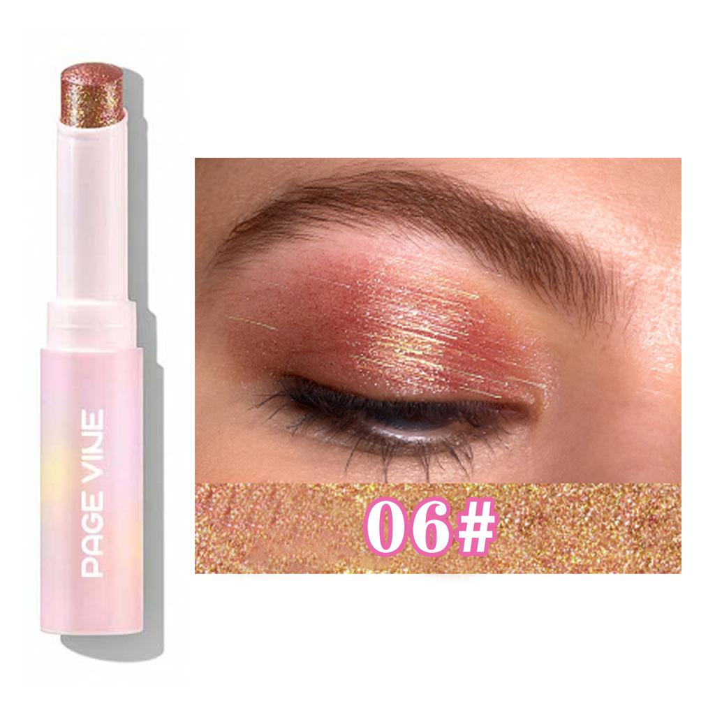 Jelly Eyeshadow Highlight Stick, Glitter Shimmer Long-Lasting High Pigment, Valentine's Day Party Beach Travel Holiday
