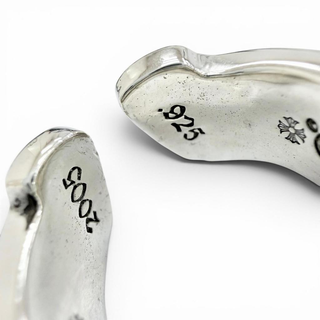 Great CHROME HEARTS Ring ring LG SCROLL LABEL Large scroll label Silver 925 mens Used