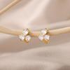 Fashion Shiny Zircon Butterfly Hoop Earrings Exquisite Simple Cubic Zirconia Earrings Women'S Party Statement Jewelry Gift