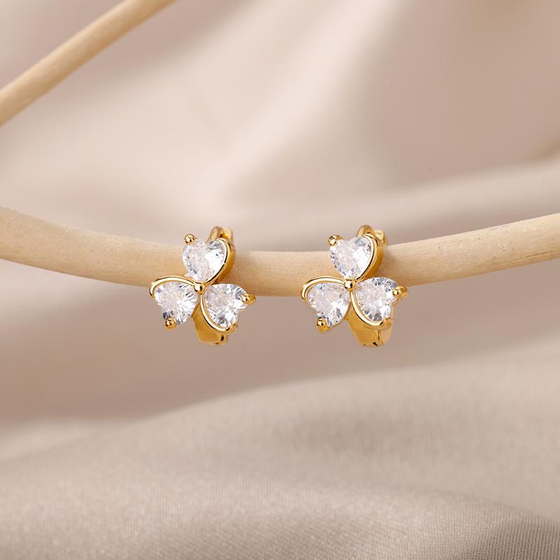 Fashion Shiny Zircon Butterfly Hoop Earrings Exquisite Simple Cubic Zirconia Earrings Women'S Party Statement Jewelry Gift