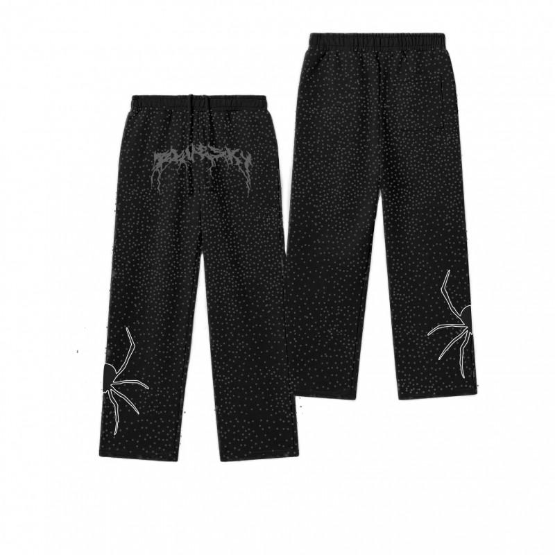 Mens Gothic Spider Rhinestone Hooded Oversized
