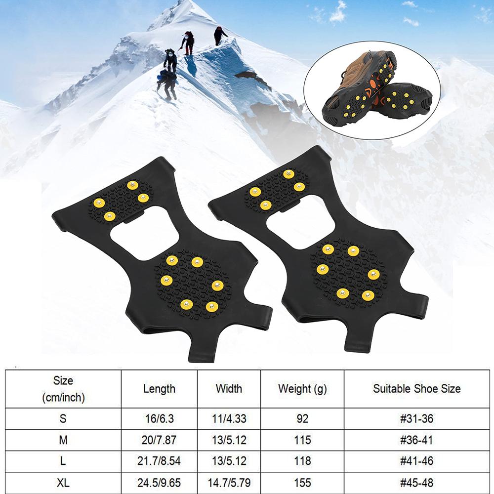 Eis Schnee Griffe Traktionsstollen Schuhüberzug Steigeisen mit 10 Zähnen Steigeisen für Outdoor Schneeklettern Rutschfeste Schuhstollen