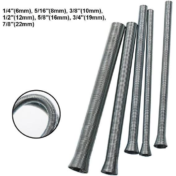 Spring Tube Bender Set 13.7 Inch Pipe Bending Tool For Copper Aluminum Steel Tubes Multiple Sizes 1/4" To 7/8" Plumbing Construction(8mm)