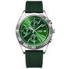 Three-eye six-pin business watch calendar high-end large dial silicone waterproof quartz watch