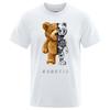 Lustiges Teddybär-Roboter-T-Shirt Roboterbär Männer Kurzarm Mode Freizeitkleidung Sommer Baumwolle T-Shirts Übergroße Straßen-T-Shirts