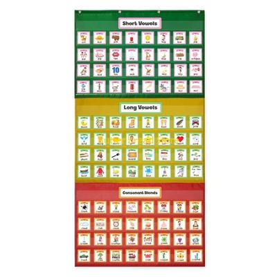 W89C Hanging Storage Pocket Chart for Classroom Wall Decor Detachable Pocket Chart