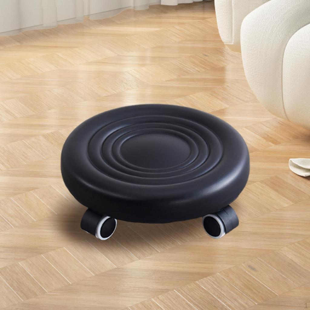 Low Height Rolling Stool Foot Rest with Wheels Movable Thickened Cushion Step Stools Roller