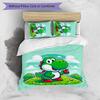 Yoshi dinosaur Printed 3PCS Bedding Set Soft Breathable Duvet Cover Pillowcases Set Washable Bedroom Decor Home Gift