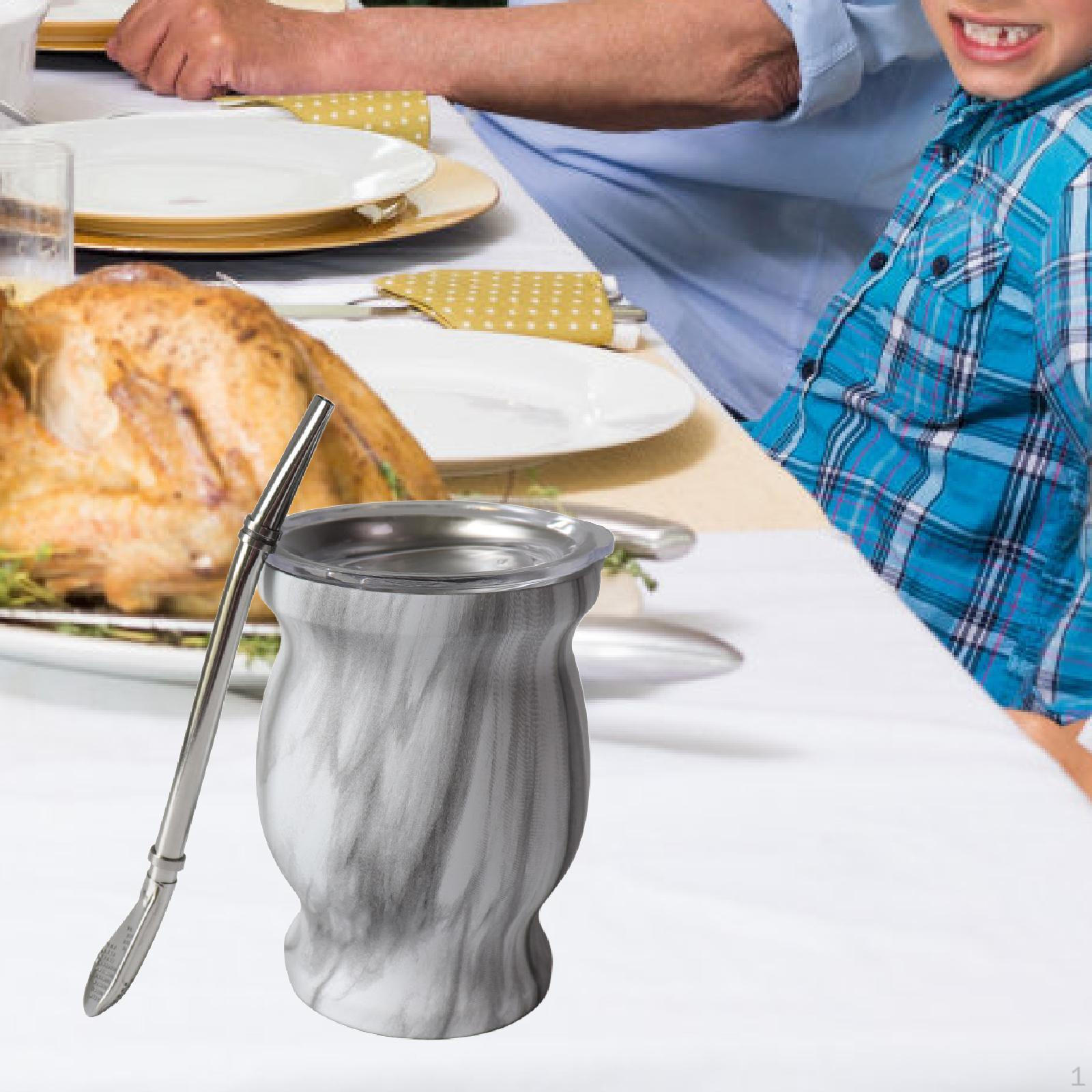 

Чашка для мате 8 унцій Подарунки Портативний набір гарбуза Чайний сервіз Чашка/гарбуз сірий колір