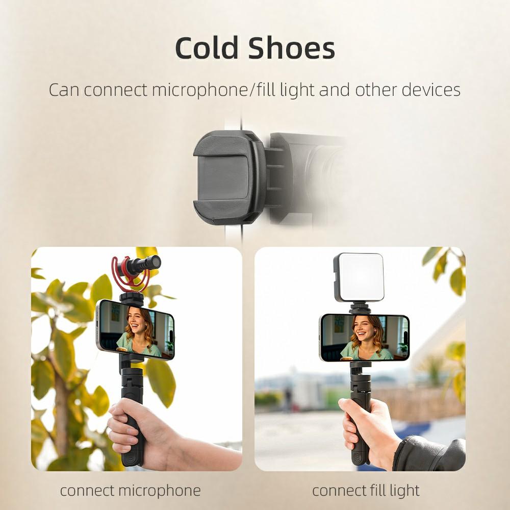 BRDRC Adjustable Phone Tripod Stand with 1/4 Scree, Cold Shoe Mount for Photography/Live Streaming