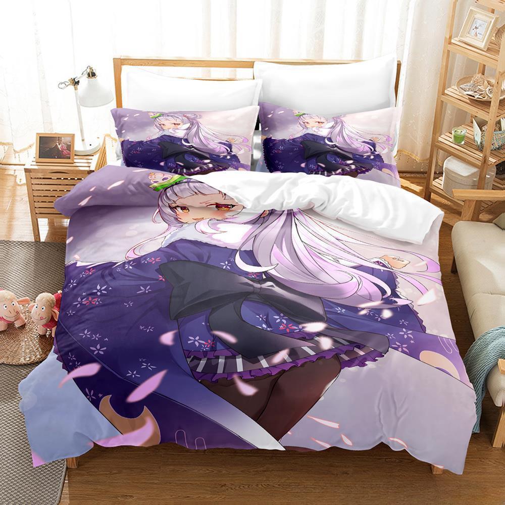 New Murasaki Shion Bedding Set Single Twin Full Queen King Size Bed Set Adult Kid Bedroom Duvet Cover Sets Anime Kawaii Girl Bed