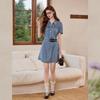 Bailuyu Tencel Blend Denim Faux Two-Piece Dress